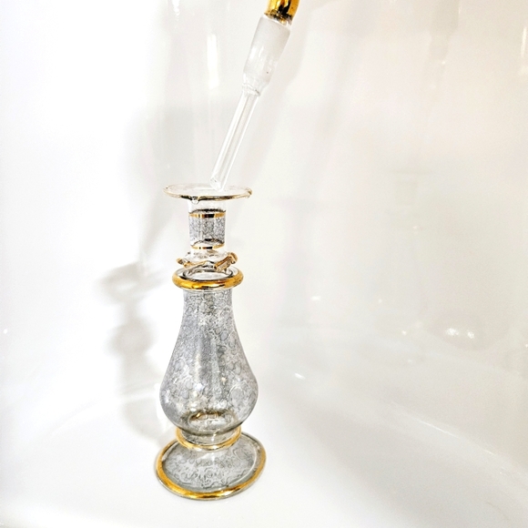 Vintage Blown Glass Perfume Bottle with Glass Dabber - Picture 3 of 16